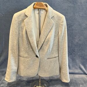 Nine West Gray Knit Blazer Women’s Size 6 One Button Career Jacket